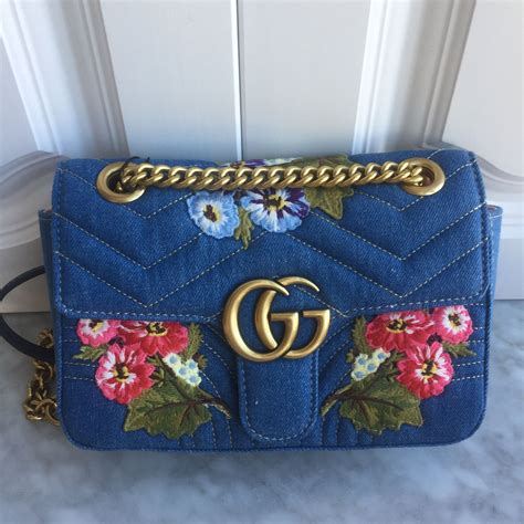 blue gucci bag 2017|Gucci bag blue flowers.